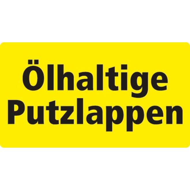 Sticker Oelhaltige Putzl. 18x10cm