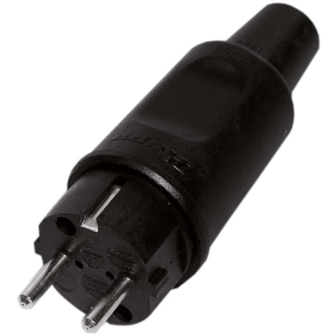 Rubber contactstekker 2 polig 220V