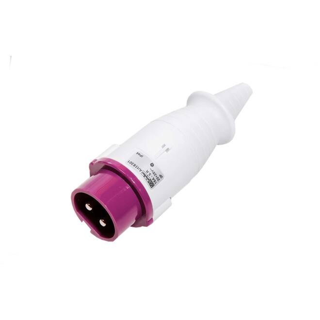 CEE contactstekker paars IP44 2P-16A-24V
