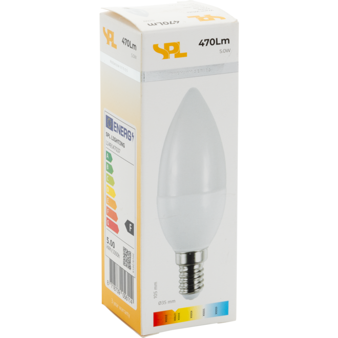 SPL LED kaarsl.230V 5W E14 2700K dimb.