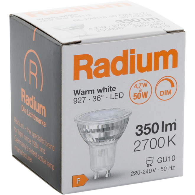 Radium led spiegellamp 230V 4.5W GU10 Dimb.