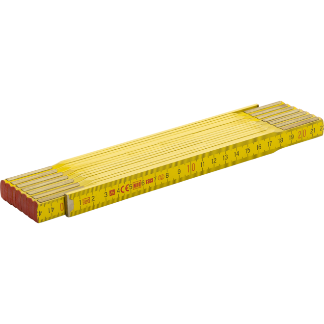 Duimstok hout geel 3mtr
