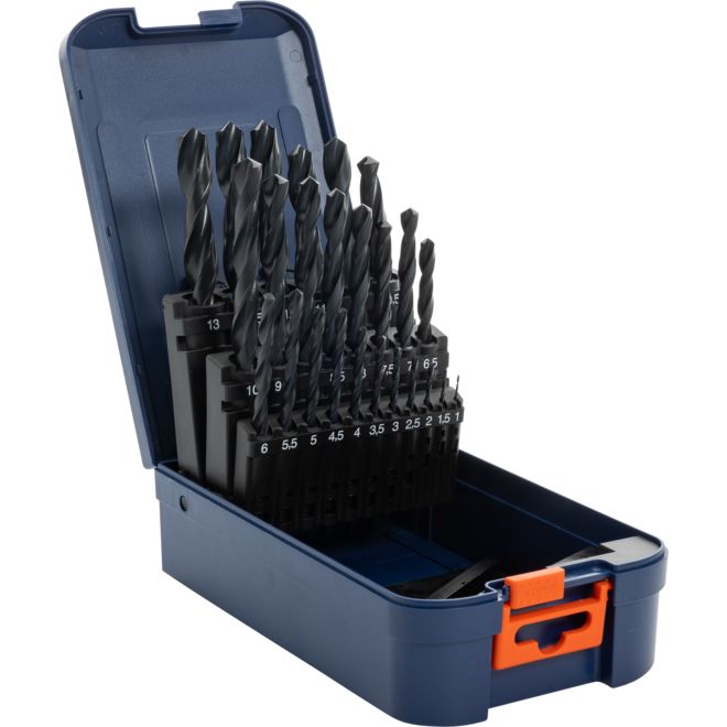 Spiraalboren 25 dlg. Cassette gewalst 1.0-13.0 x