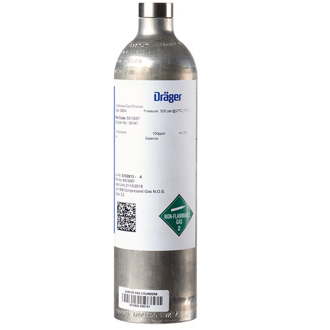 Dräger kalibratiegas 100ppm I-C4H8, 34ltr