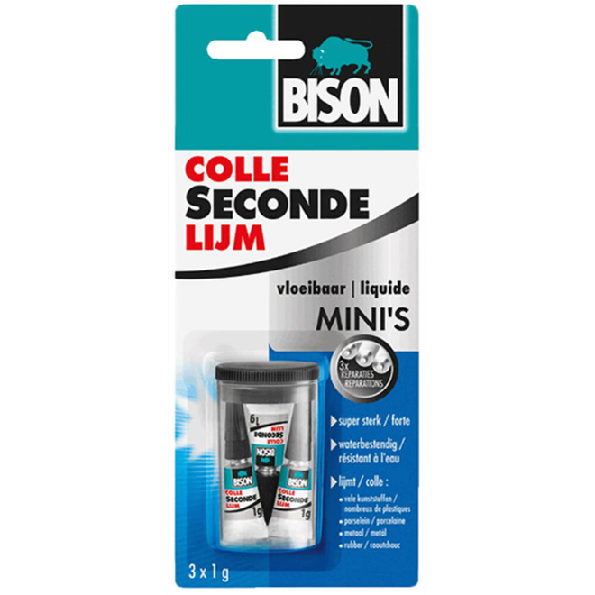 Bison secondenlijm super compact 3x 0,8gr.