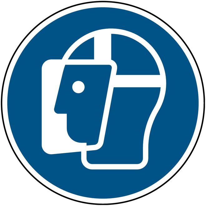 Sticker gelaatscherm dragen verplicht