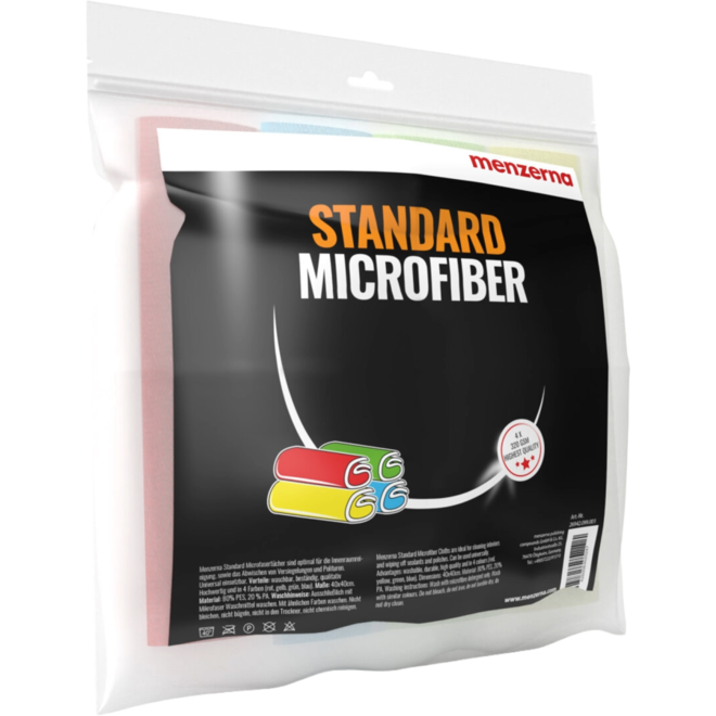 Menzerna pack of 4 microfibers (rood, geel, groen, blauw) 40x40cm