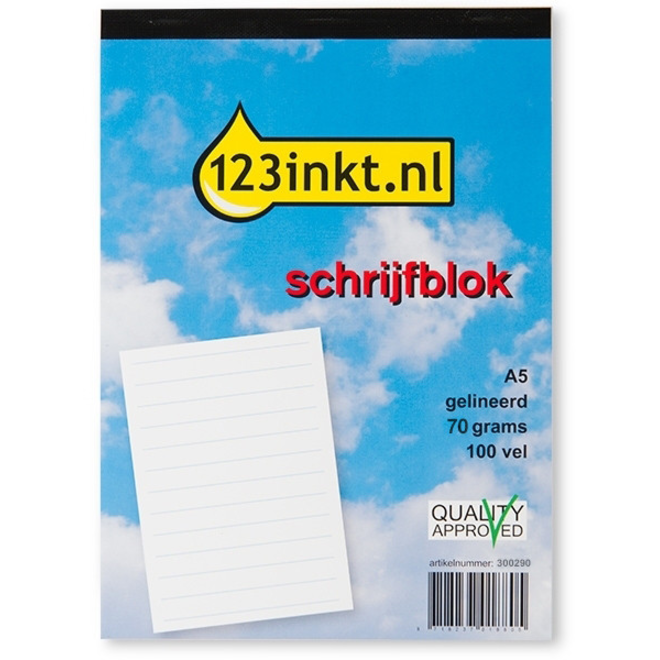 Kantoor Schrijfblok A5 gelinieerd 100 vel