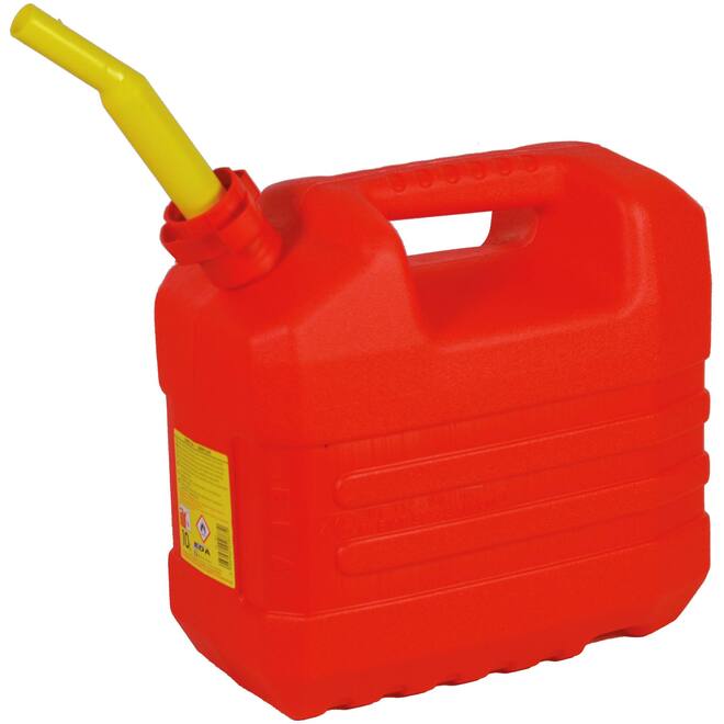 Rode jerrycan kunststof + tuit 