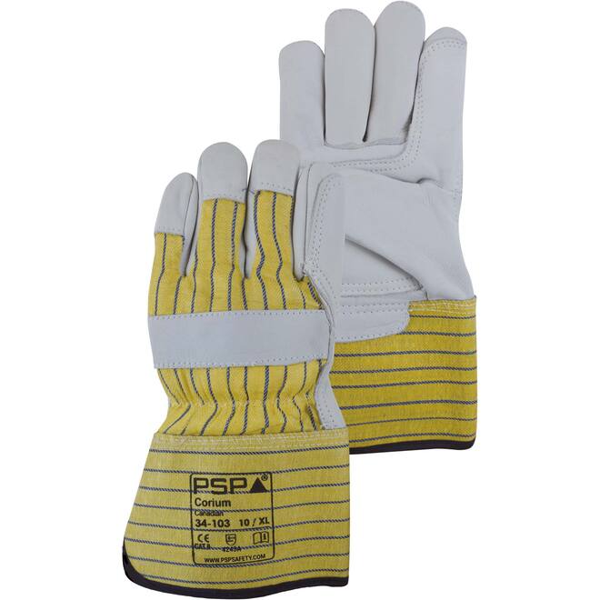 Handschoen pistoolversteviging leder geel type 34-103 mt10