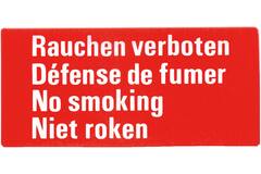Sticker niet roken 4 talen