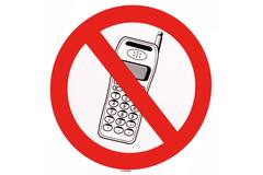 Sticker gebruik van telefoon verboden 20cm