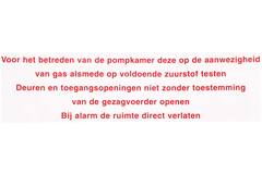Sticker betreden pompkamer