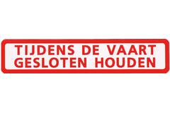 Sticker tijdens vaart gesloten houden