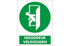Sticker nooddeur vrijhouden 18x22cm