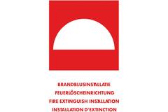 Sticker brandblusinstallatie tekst 10x15cm