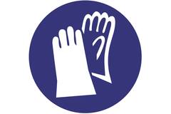 Sticker werkhandschoenen verplicht 10cm