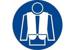 Sticker reddingvest dragen verplicht 10cm