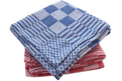 Theedoek blauw/rood
