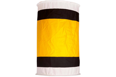 Seincylinder zw/wit/geel katoendoek 50x80cm