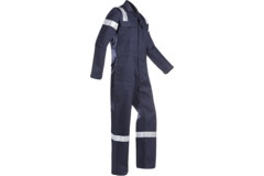 Sioen norm overall FR/AST, marineblauw + reflecterende strips mt 46