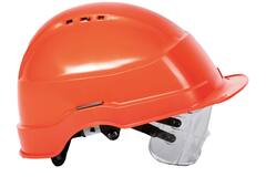 Veiligheidshelm oranje + bril